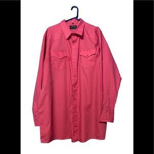 White House Pink Mens Button Up Shirt Size XXL